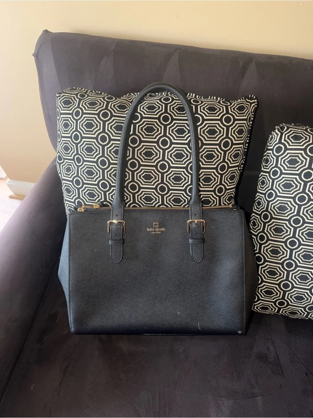 kate spade Black Saffiano Leather Satchel
